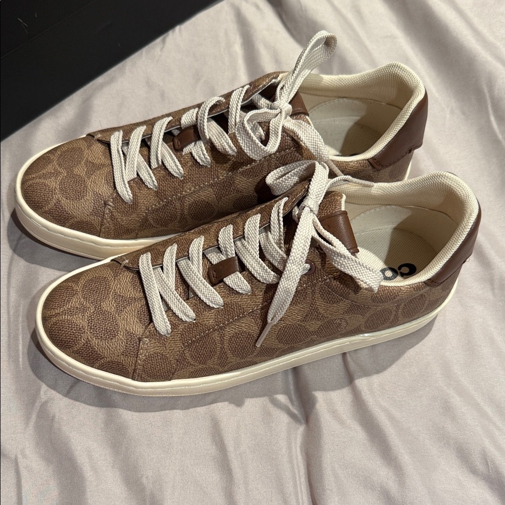 Coach Tan Patterned Women's Sneakers - Picture 5 of 7